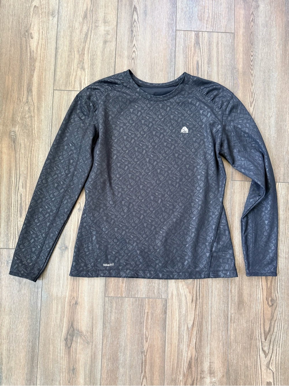 Nike Black Patterned ACG Long Sleeve Training Shirt